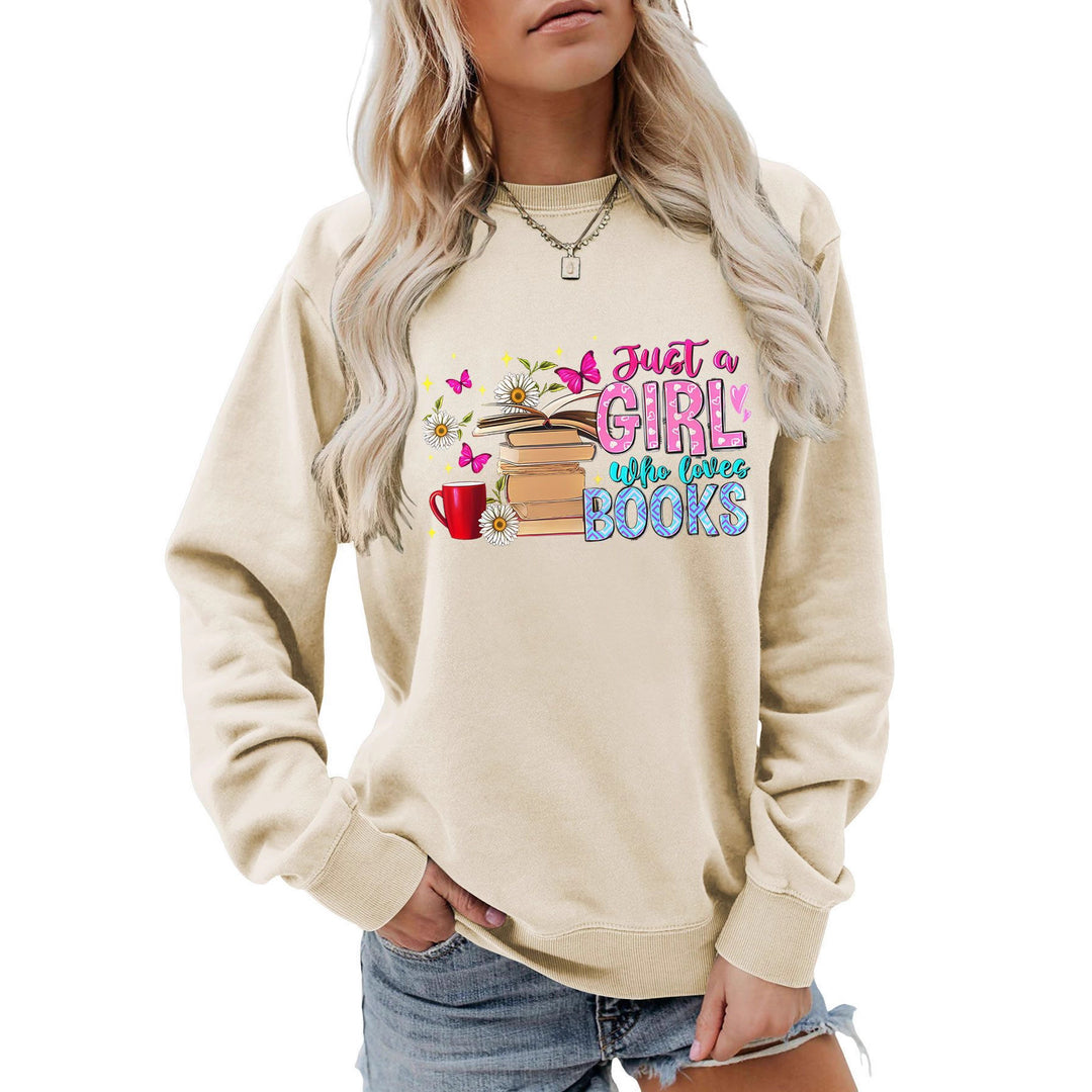 Sweat-shirt féminin avec motif de livre accrocheur et coupe décontractée Chic & Stil