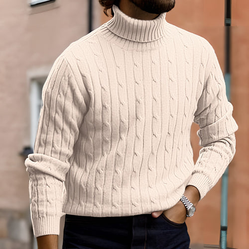 Men's High-Quality Turtleneck Sweater with a Fine Structure Lune London