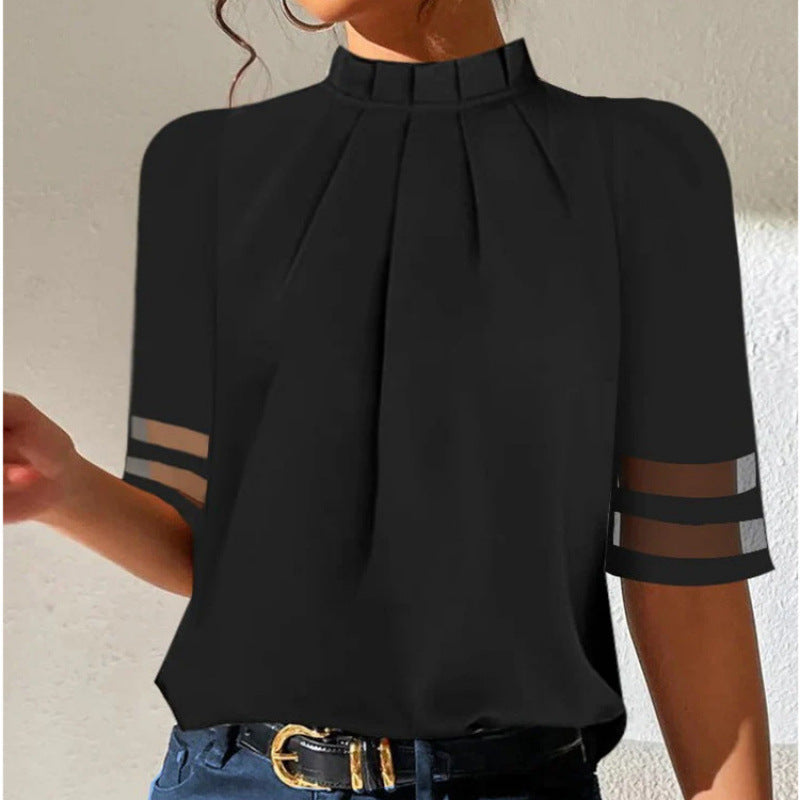 Ladies Elegant Blouse with Transparent Sleeves Lune London