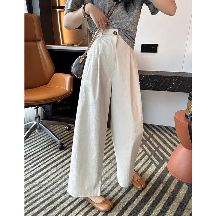 Pantalons larges pour femmes avec taille haute et poches latérales