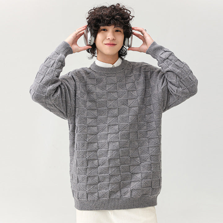 Trendy men's sweater with textured surface Lune London