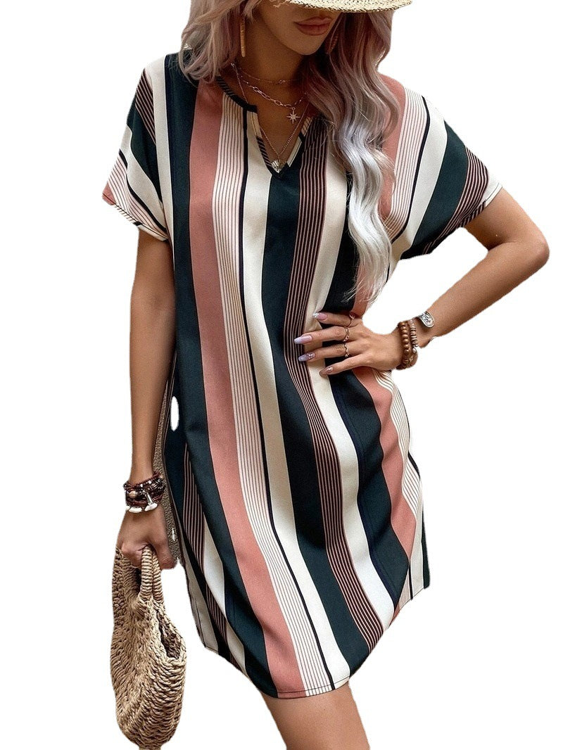 Lune London Casual Striped T-shirt Dress for Women
