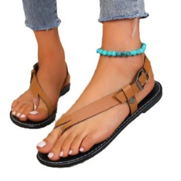 Ladies' thong sandals with ergonomic footbed and adjustable strap Lune London