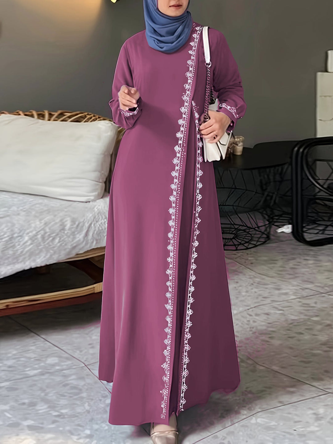 Elegant maxi dress for women with elaborate embroidery Lune London