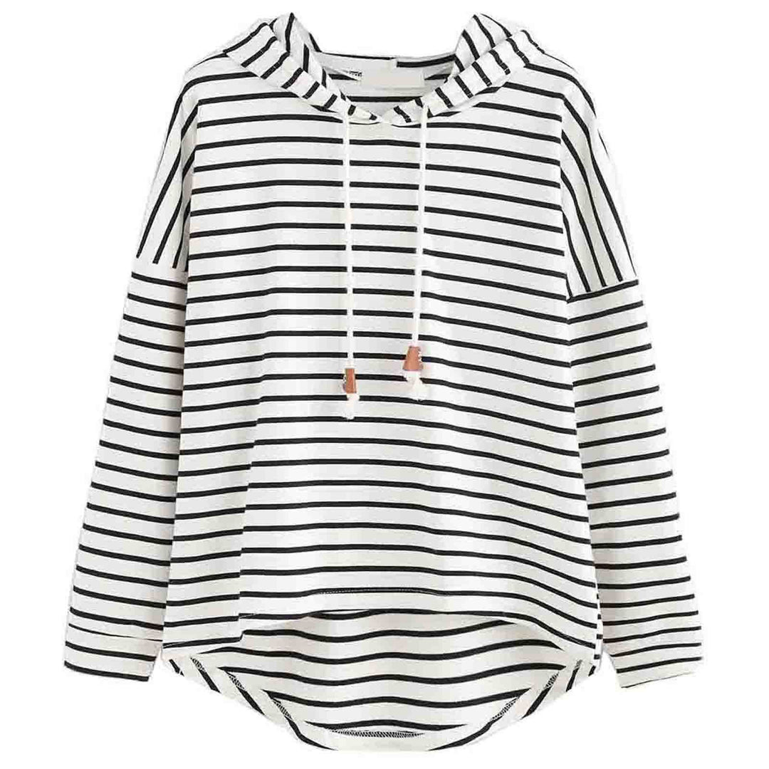 Women striped hoodie with relaxed fit and drawstring Lune London