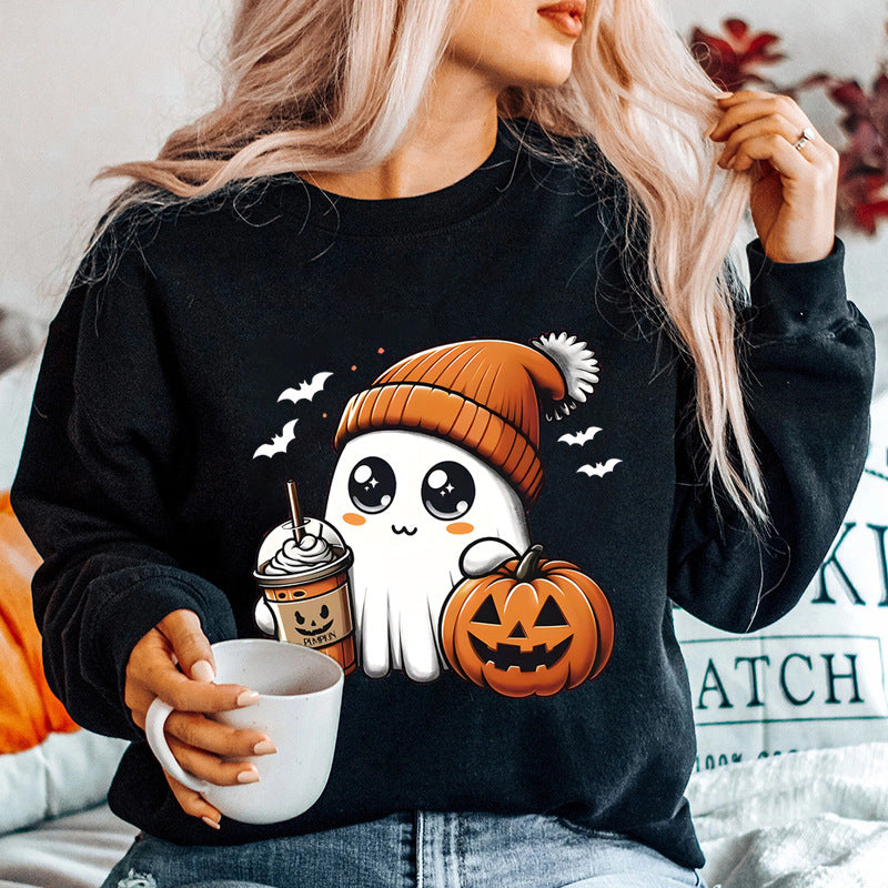 Sweat-shirt pour femmes avec design graphique Halloween ludique Chic & Stil