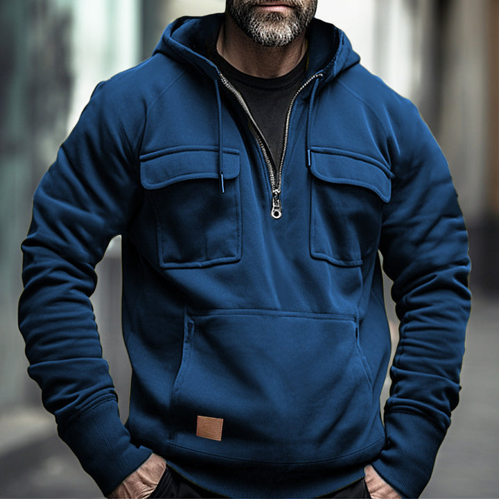 Modern hooded sweatshirts for men with practical chest pockets Lune London
