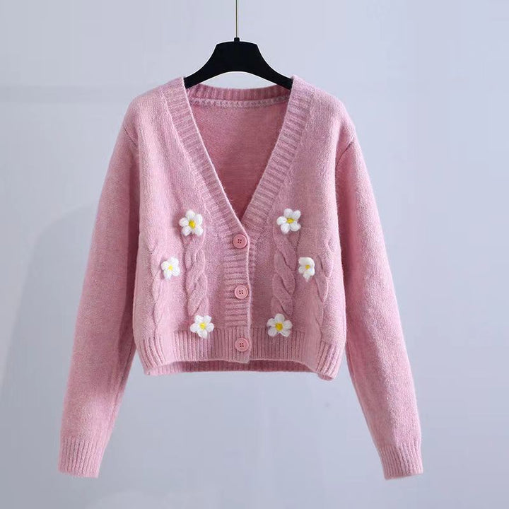 Women's clothing playful cardigan with floral pattern Lune London