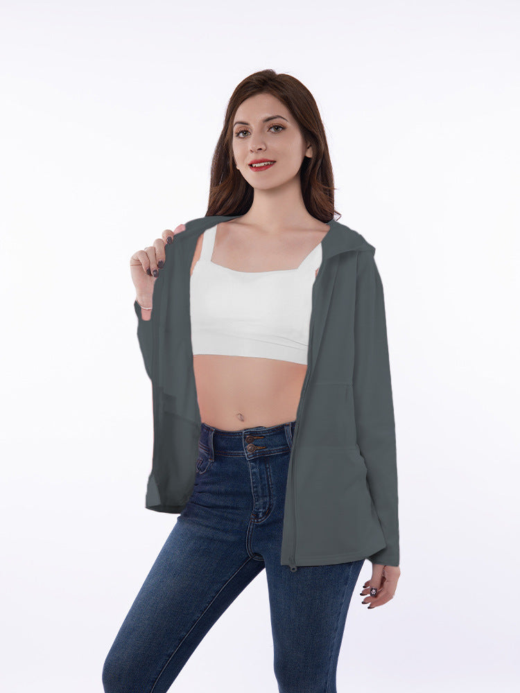 Casual zip-up hooded jacket for women with functional pockets and breathable fabric composition Lune London
