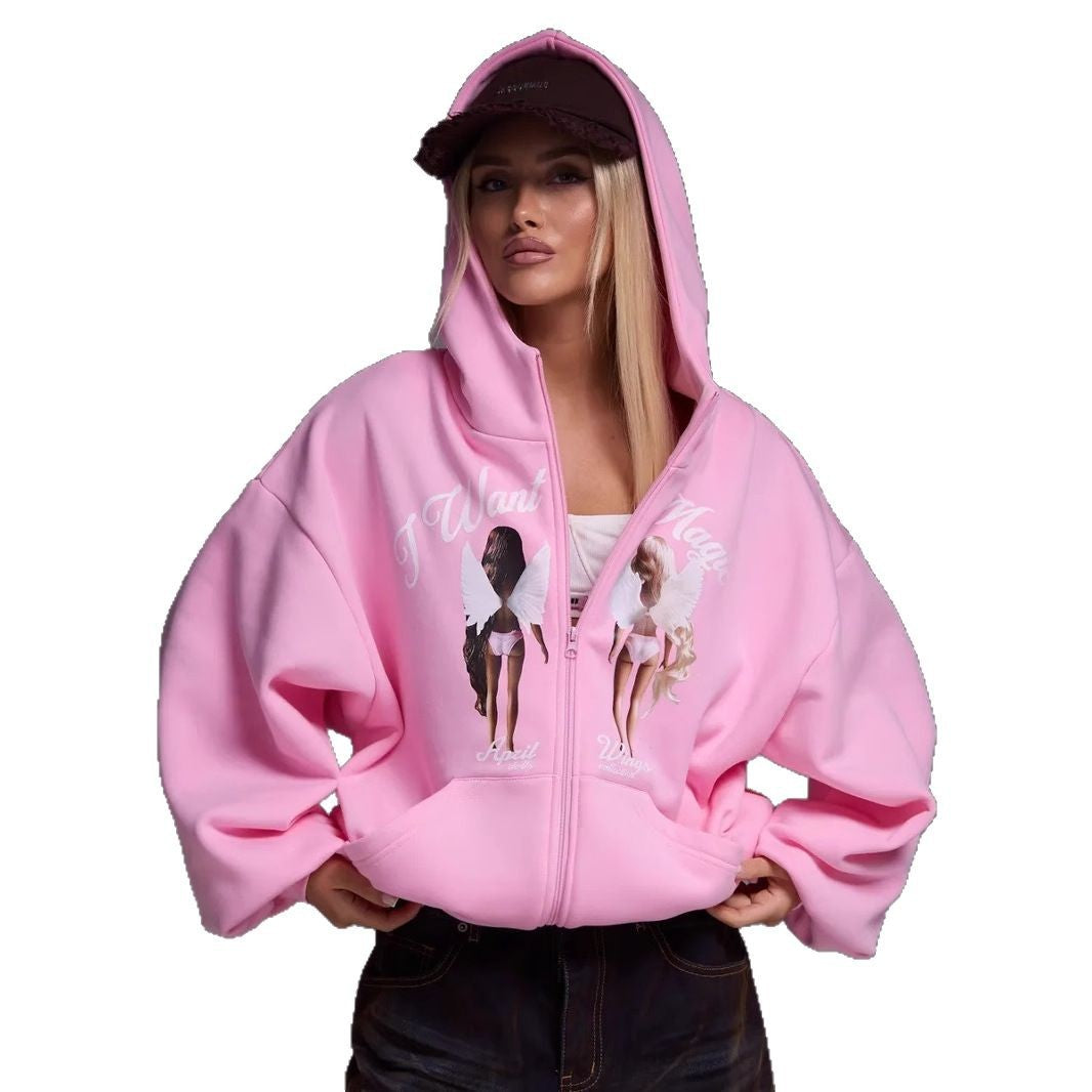 Oversized hoodie for women with creative print and relaxed fit Lune London