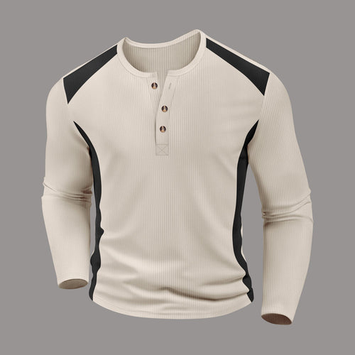 Men's long sleeve shirt with trendy buttons and textured fabric Lune London