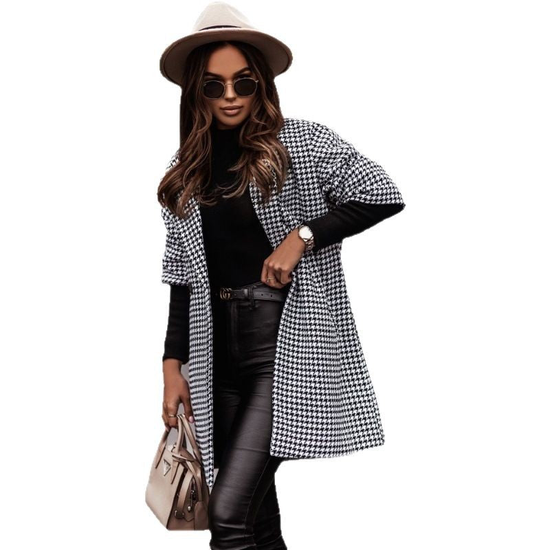 Ladies Oversized Check Coat Lune London