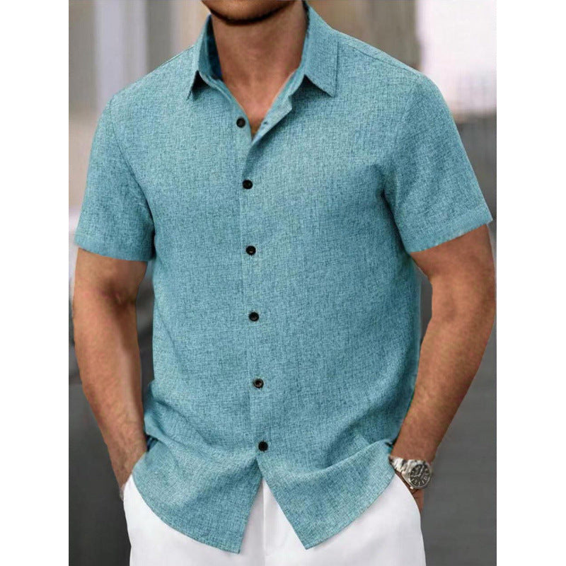 Short sleeve shirt for men in textured fabric Lune London