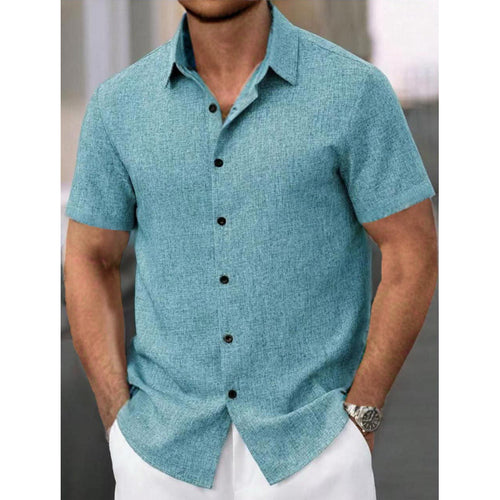 Short sleeve shirt for men in textured fabric Lune London