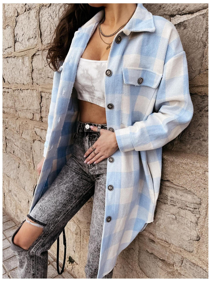 Women Long Sleeve Jacket with Scottish Pattern Lune London