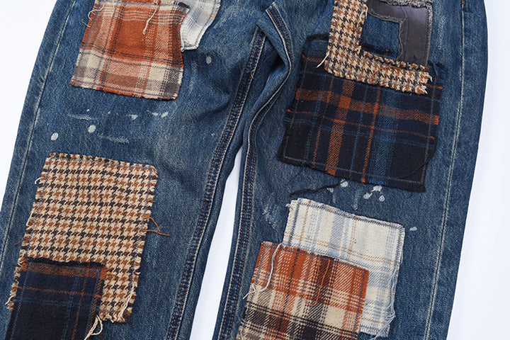 Women’s jeans with creative patchwork design and casual fit Lune London