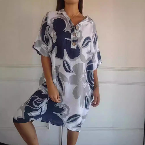 Aerial beach dress for women with trendy pattern and side pockets Lune London
