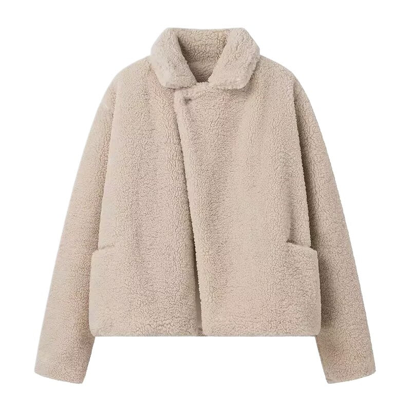 Loose-fit fleece jacket with practical zip for women Lune London