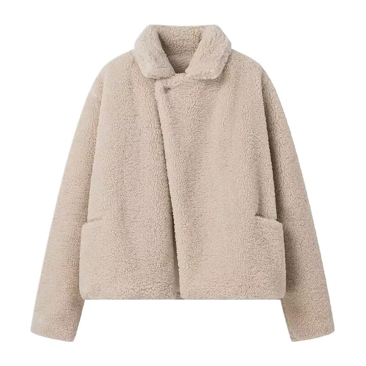Loose-fit fleece jacket with practical zip for women Lune London