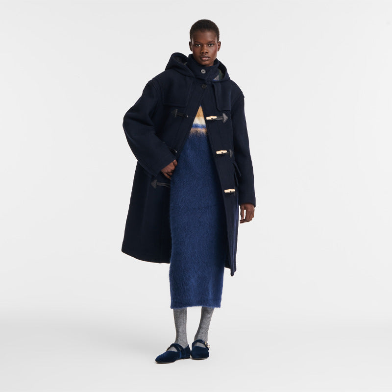 Women’s Oversized Duffle Coat with Hood & Wooden Buttons | Lune London