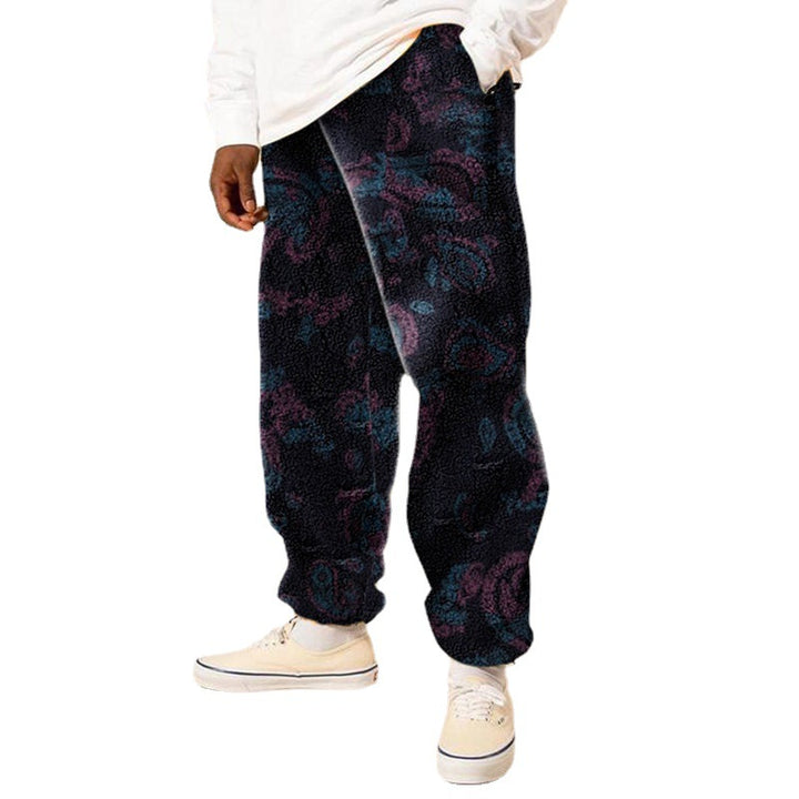 Soft fleece pants for men with floral pattern and elastic waistband Lune London