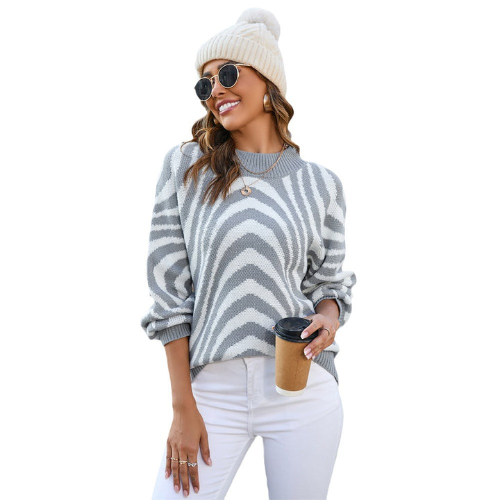 Pull élégant pour femmes avec un motif de vagues unique Chic & Stil