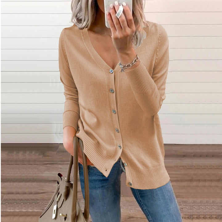 Ladies V-neck vest with button detail Lune London