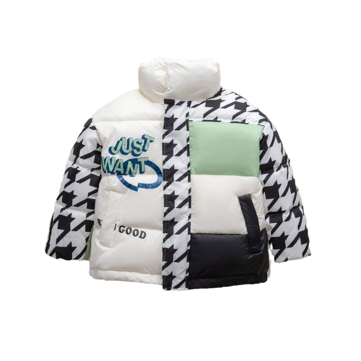 Oversized quilted jacket for women with a trendy patchwork design Lune London
