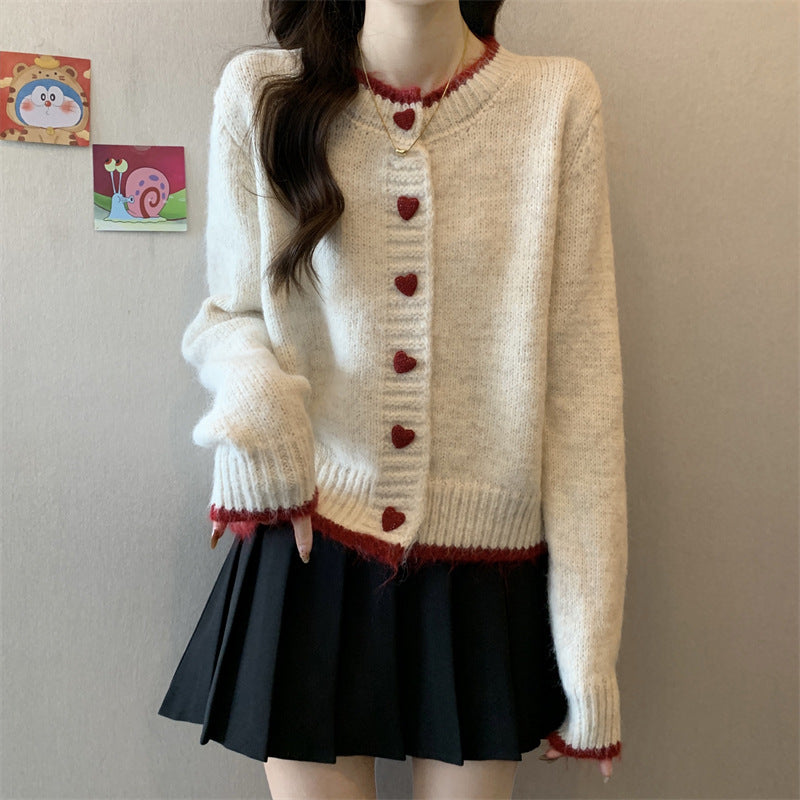 Gilet pour femmes avec boutons en forme de cœur Chic & Stil
