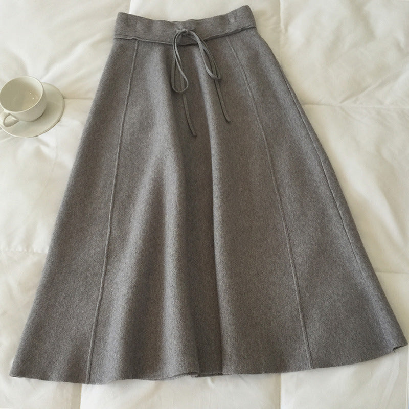 Jupe maxi femme en matériau doux avec cordon pratique