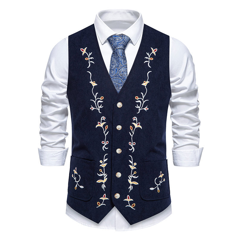 Elegant men's vest with floral design and practical pockets Lune London