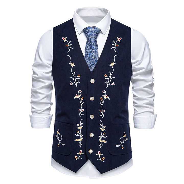 Elegant men's vest with floral design and practical pockets Lune London