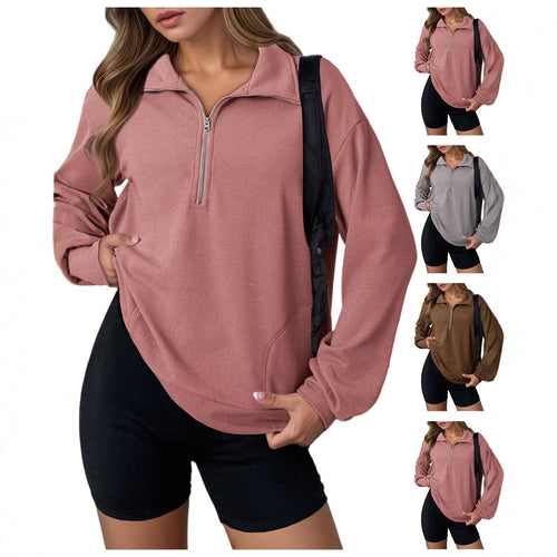 Casual hooded sweatshirt for women with zipper and practical pockets Lune London