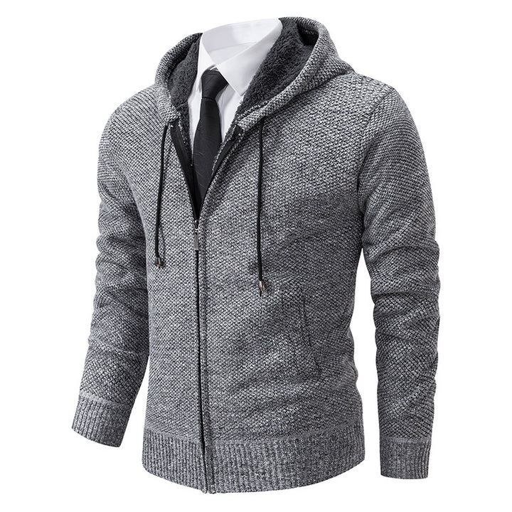 Men's knit jacket with modern cut and practical zipper Lune London