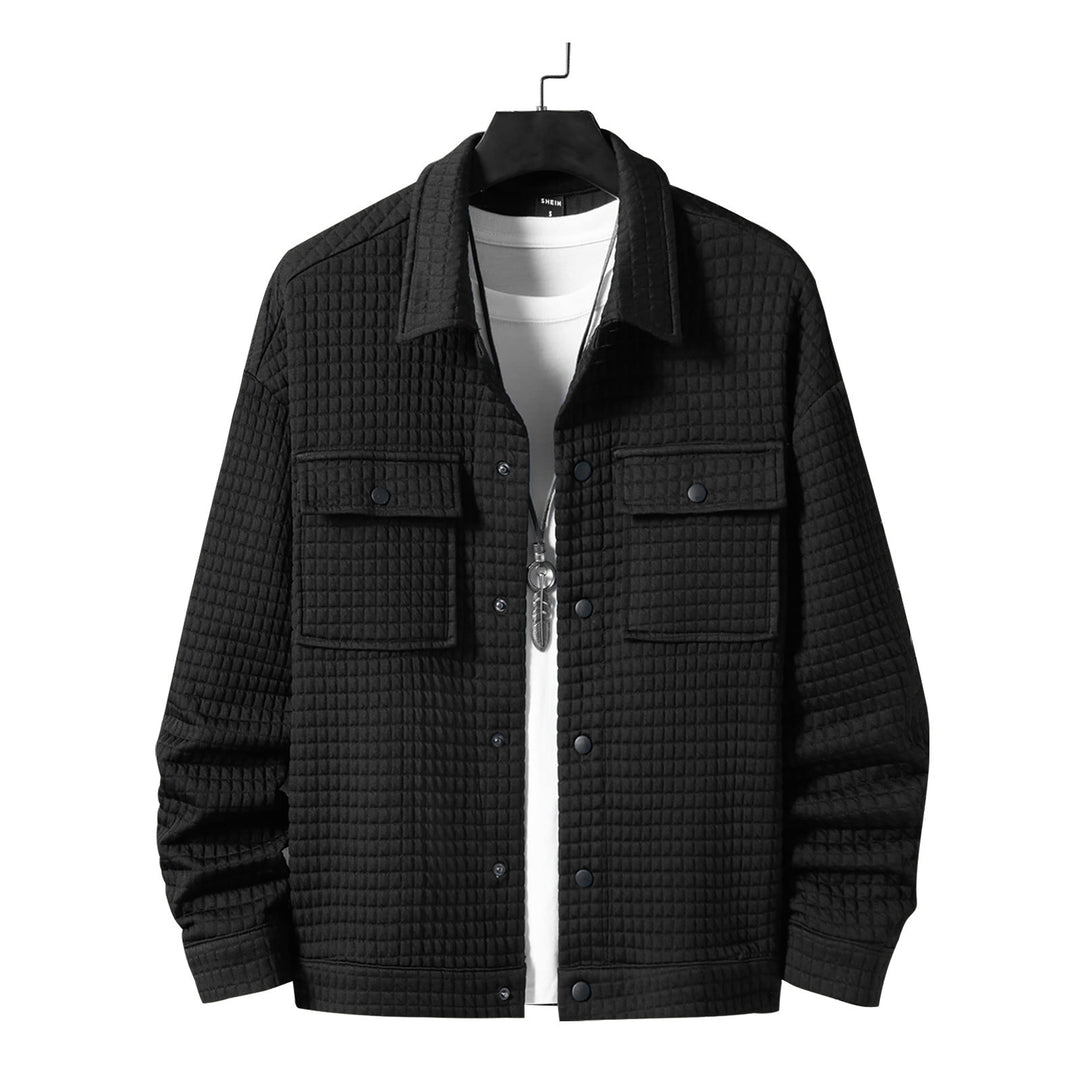 Casual shirt jacket for men with textured fabric and practical pockets Lune London