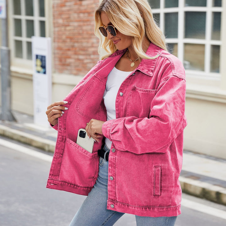 Casual oversized denim jacket for women with practical pockets Lune London