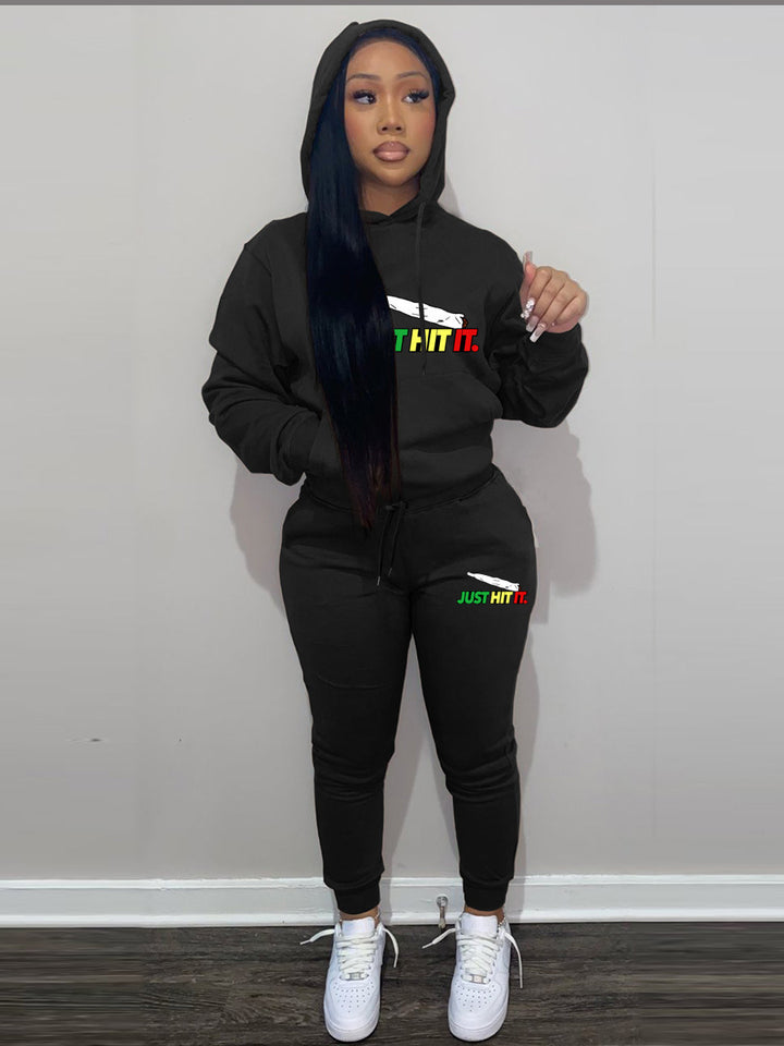 Women's hoodie and jogger set with striking pattern Lune London