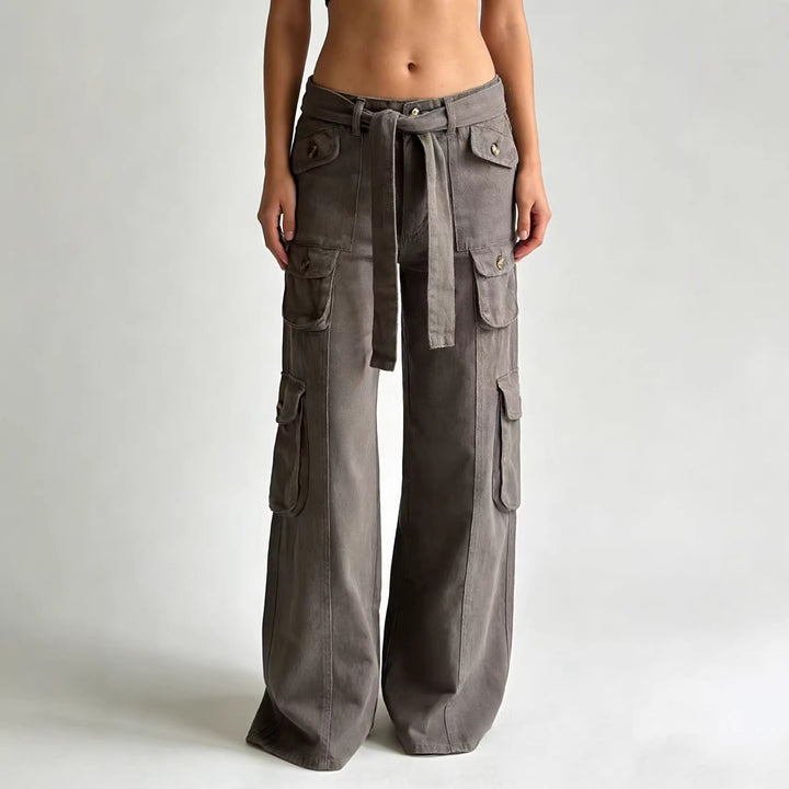 Women's stylish loose Cargo pants with belt and pockets Lune London