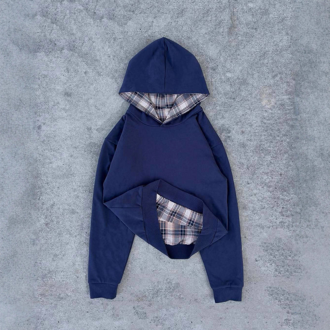 Sweat à capuche confortable pour femme avec motif à carreaux Chic & Stil