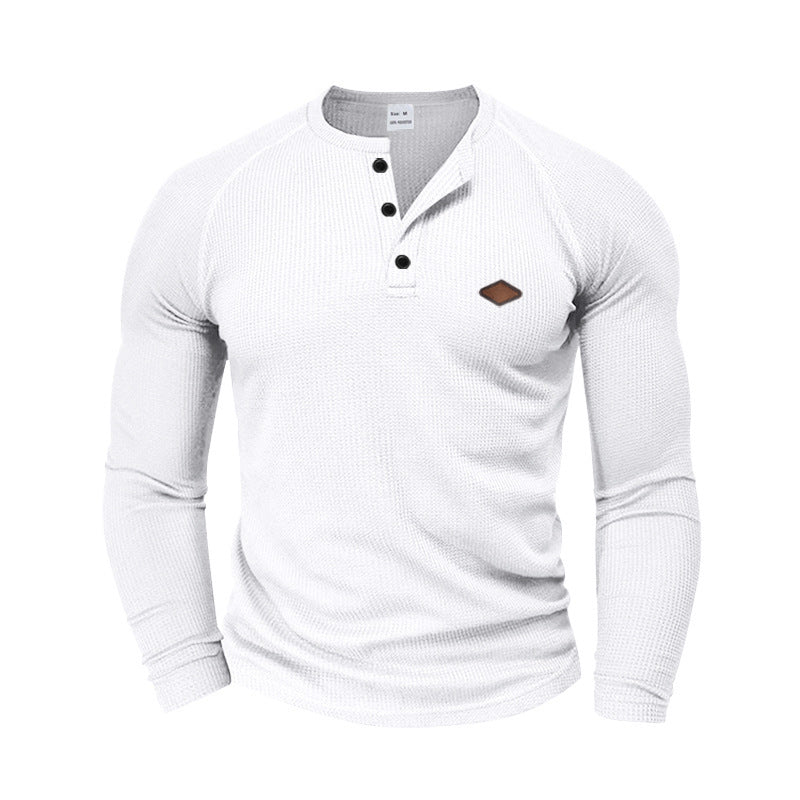 Long sleeve shirt for men in textured fabric with practical buttons Lune London