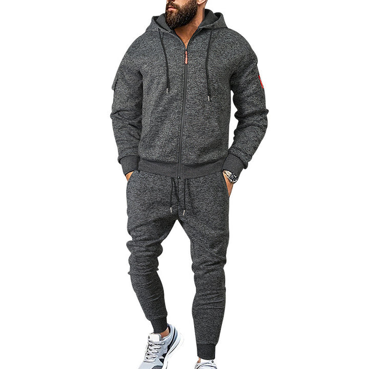 Men's Hooded Sports Tracksuit with Functional Zip Pockets Lune London