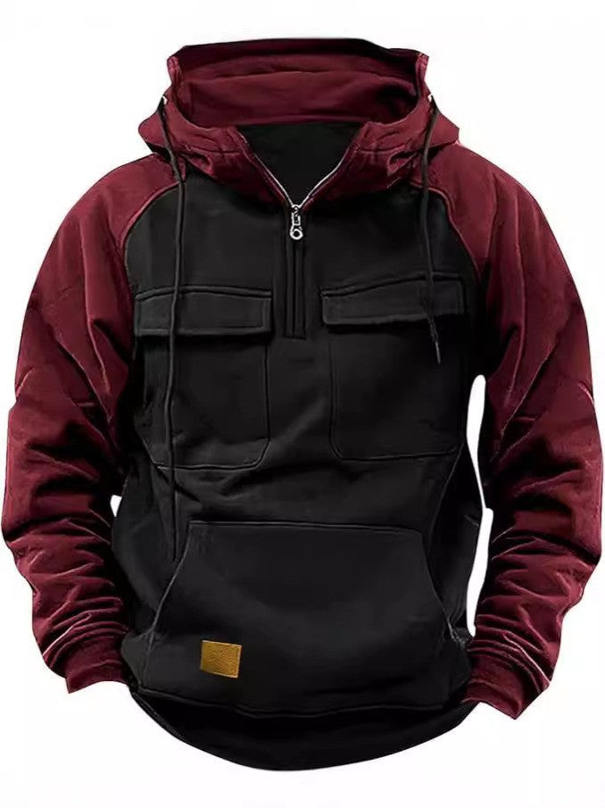 Pullover à capuche décontracté pour hommes avec poches intégrées et style kangourou Lune London