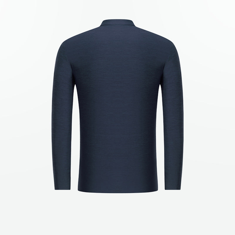 Men's functional T-shirt with modern high collar and sporty zipper Lune London