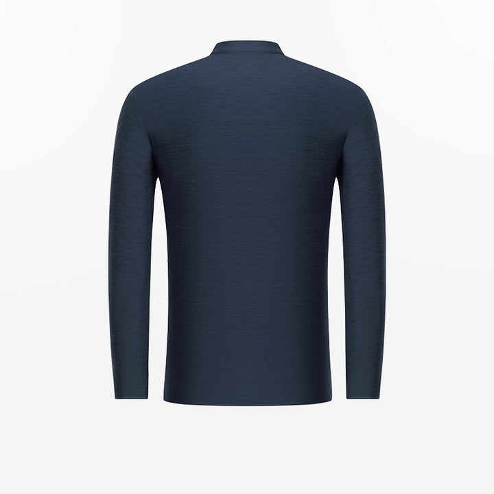 Men's functional T-shirt with modern high collar and sporty zipper Lune London