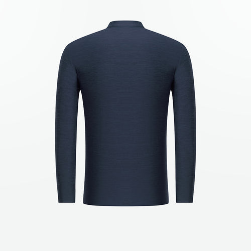 Men's functional T-shirt with modern high collar and sporty zipper Lune London