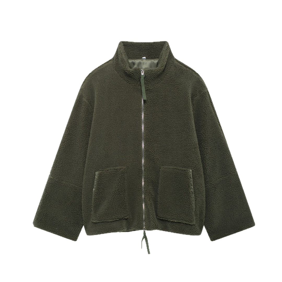Ladies Cozy Fleece Jacket with High collar and Practical Pockets Lune London