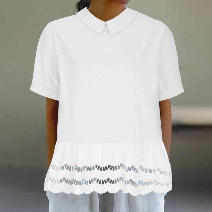 Elegant blouse for women with wavy hem Lune London