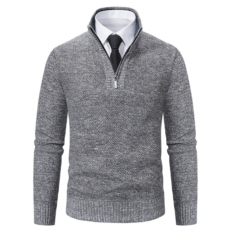 Men's knit sweater with modern zipper and textured surface Lune London