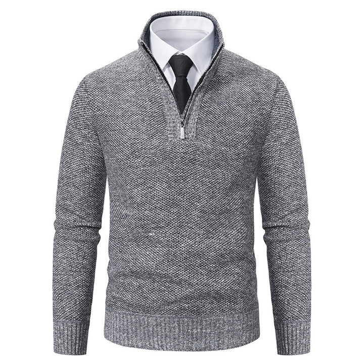 Men's knit sweater with modern zipper and textured surface Lune London