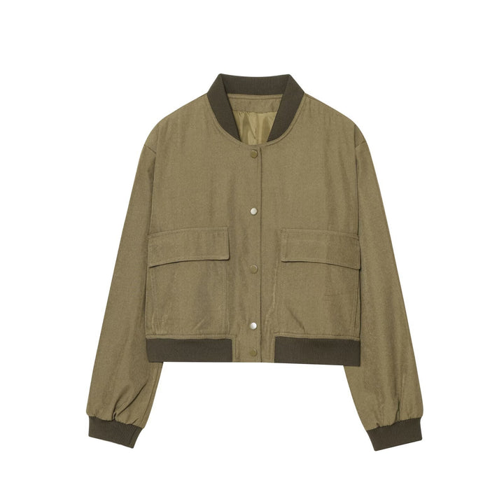 Casual bomber jacket for women with practical pockets and elastic hem Lune London